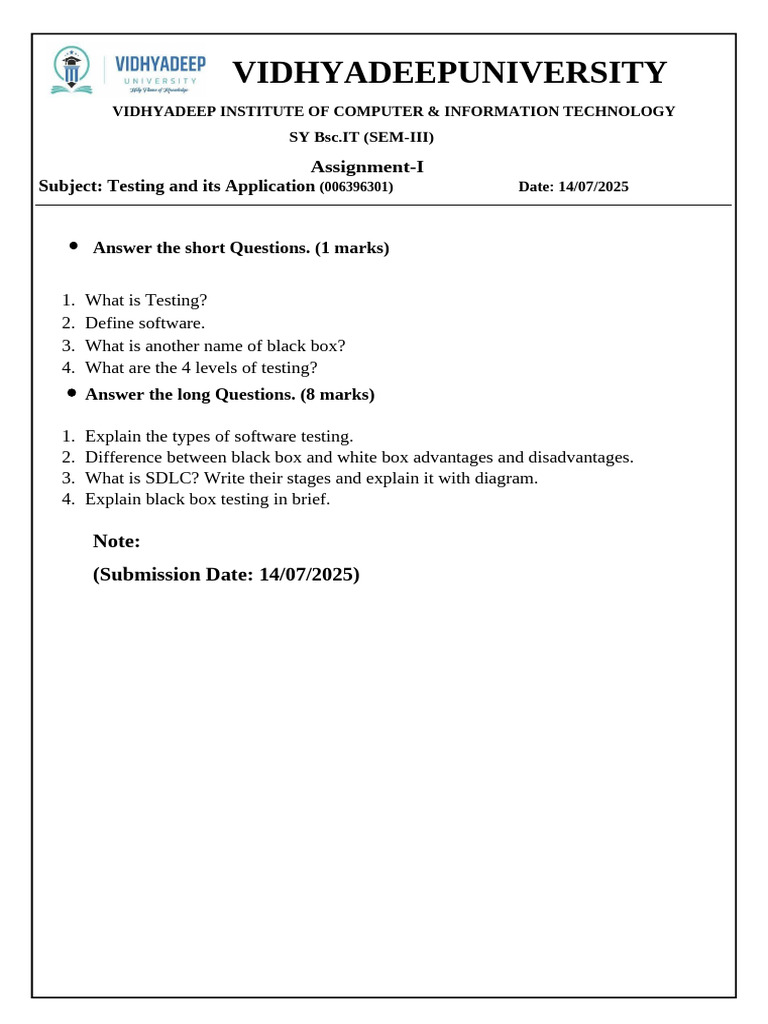 Software Testing Assignment Guide | PDF