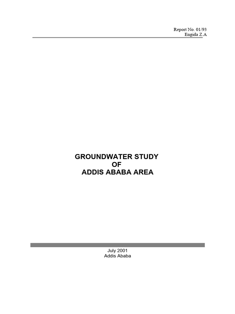 Groundwater Study of Addis Ababa | PDF | Groundwater | Aquifer