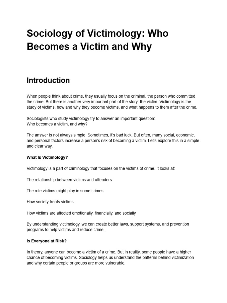 Understanding Victim Blaming in Society | PDF | Victimology | Crimes
