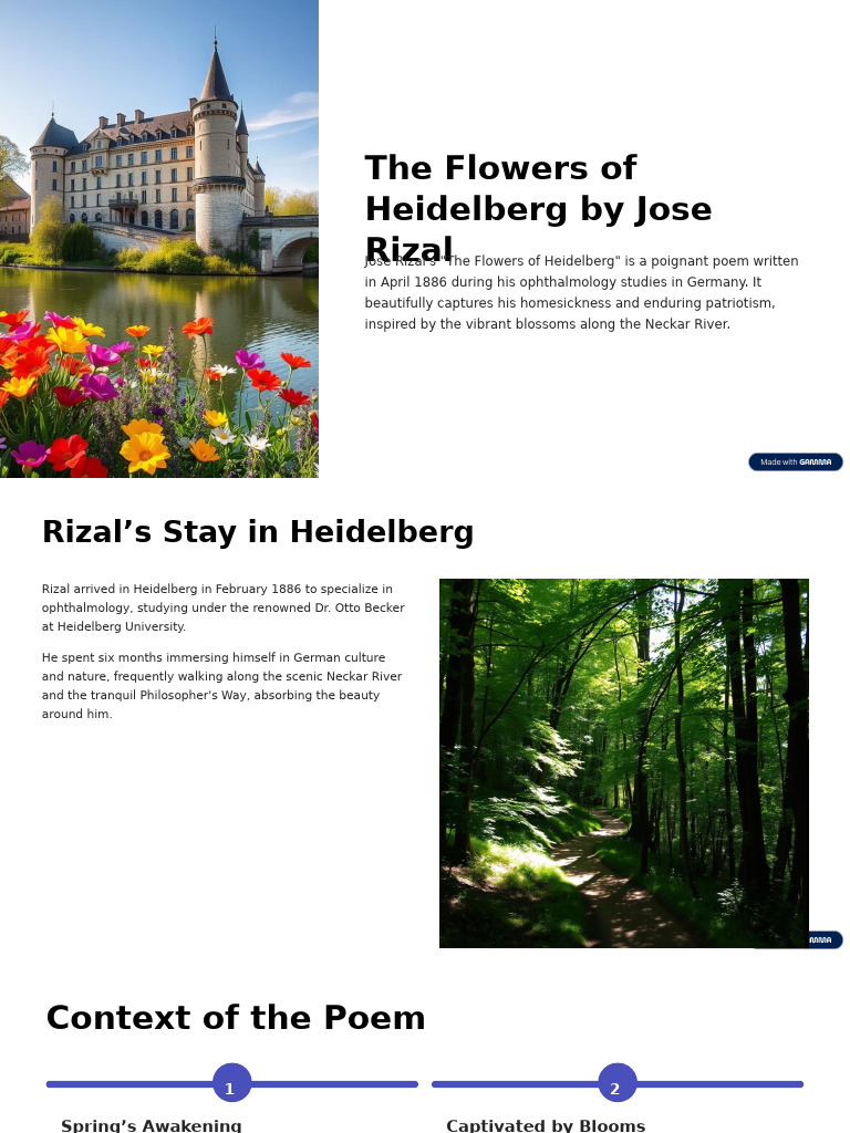 The Flowers of Heidelberg by Jose Rizal | PDF | Poetry