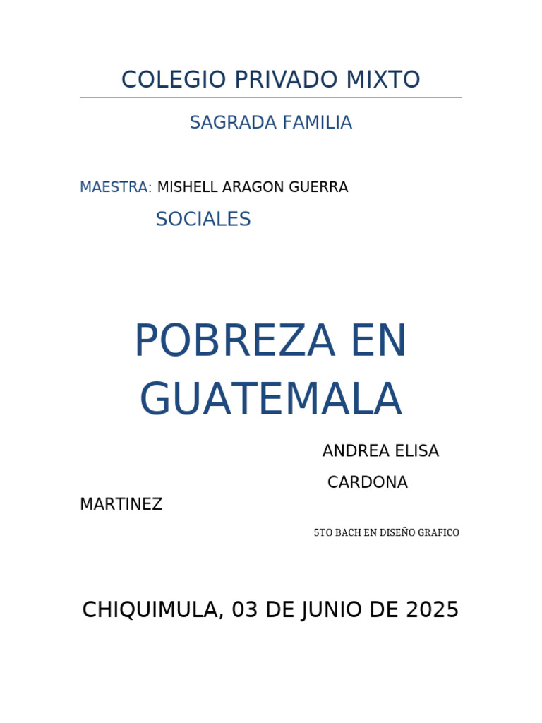 Pobreza y Vivienda en Guatemala | PDF | Pobreza | Pobreza e indigencia