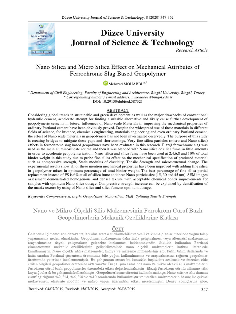 Nano Silica and Micro Silica Effect On Mechanical Attributes 1yws9udfrg ...