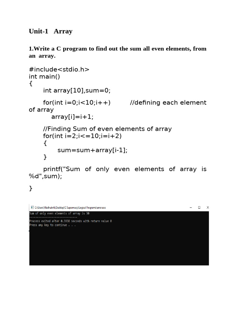 C Programs for Array Operations | PDF | Queue (Abstract Data Type ...