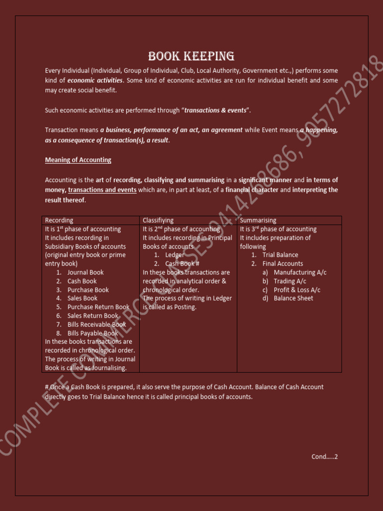 Bookkeeping | PDF | Bookkeeping | Debits And Credits