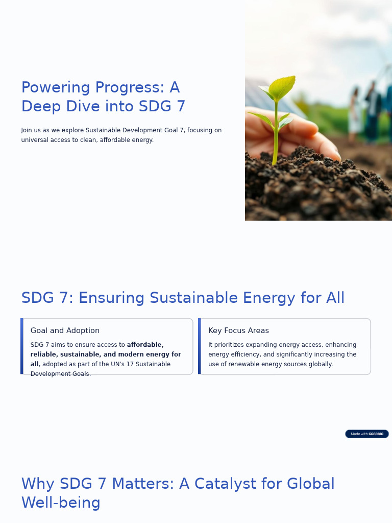 SDG 7: Universal Clean Energy Access | PDF | Sustainable Energy ...