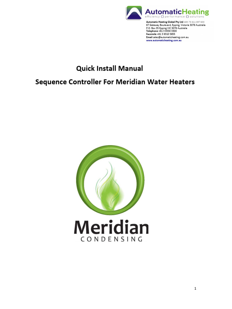 Meridian Water Heater Controller Guide | PDF | Touchscreen ...