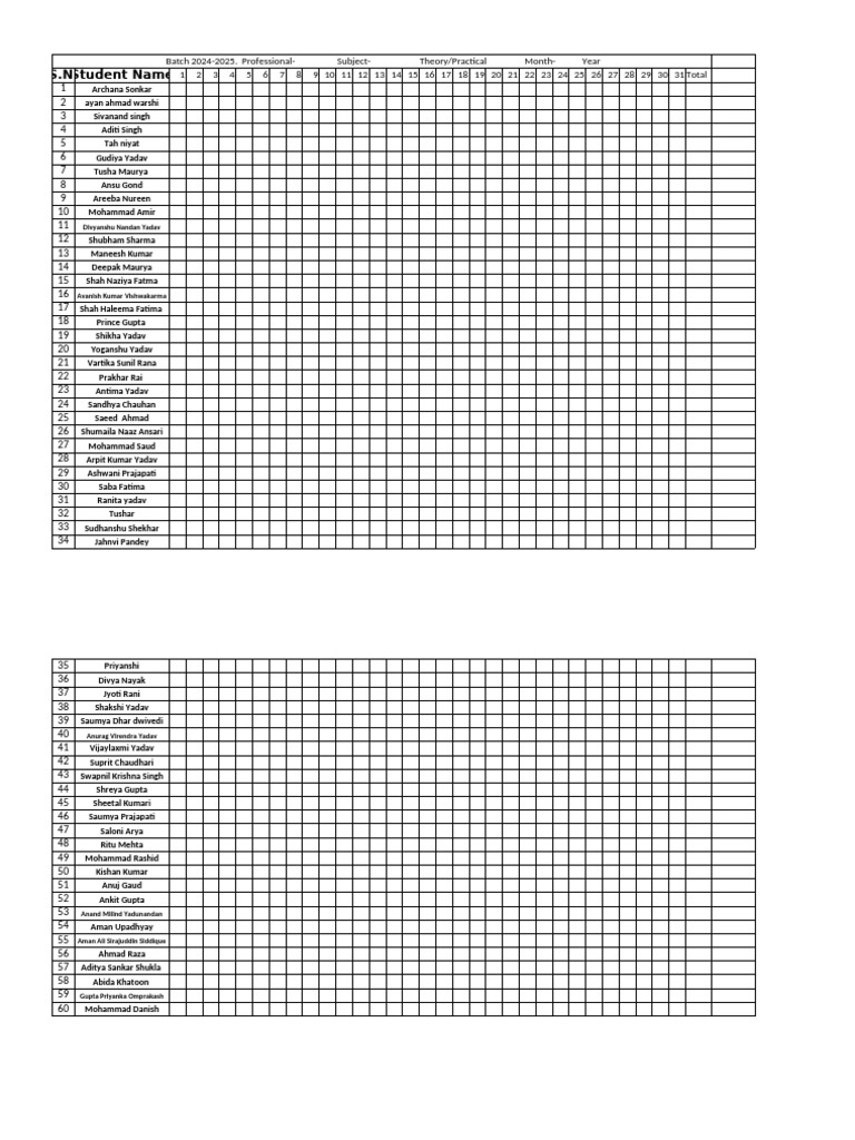 Batch 2024-2025 Student List | PDF
