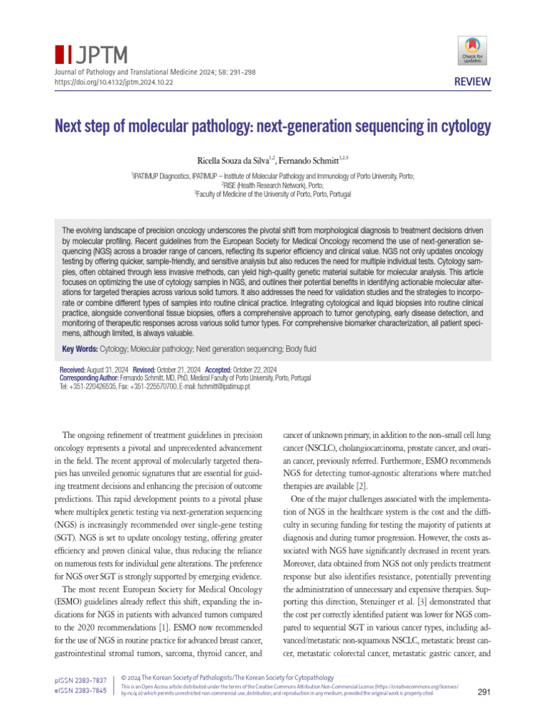 2024 Next Step of Molecular Pathology Next-Generation Sequencing in ...