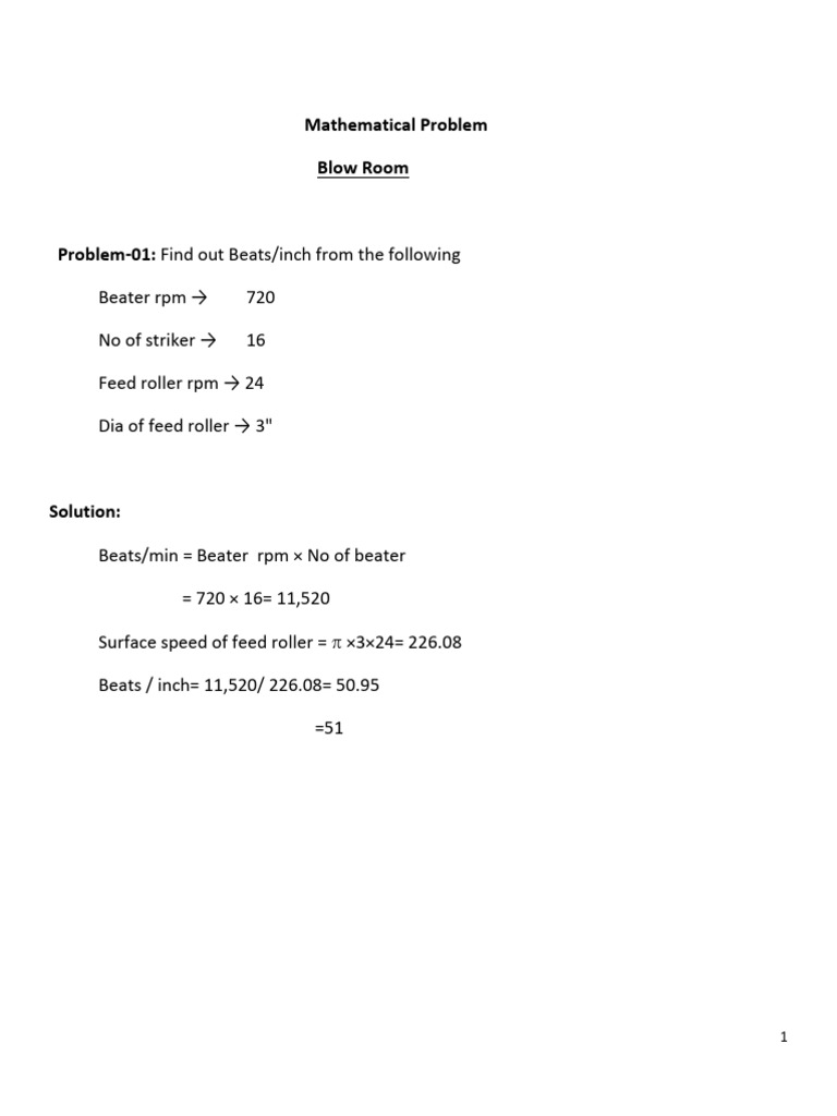 Mathematical Problems in Textile Engineering | PDF | Spindle (Textiles ...