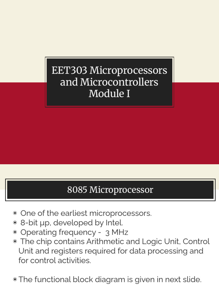 EET303: 8085 Microprocessor Overview | PDF | Central Processing Unit ...