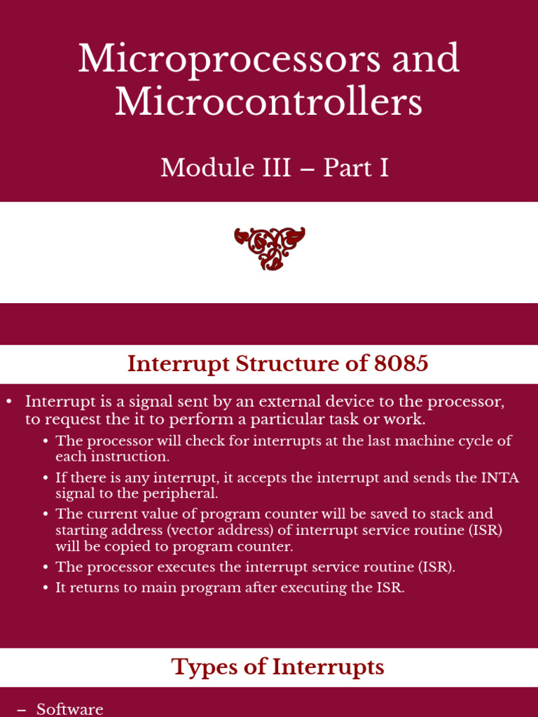 8085 Interrupt Structure Overview | PDF | Embedded System | Input/Output