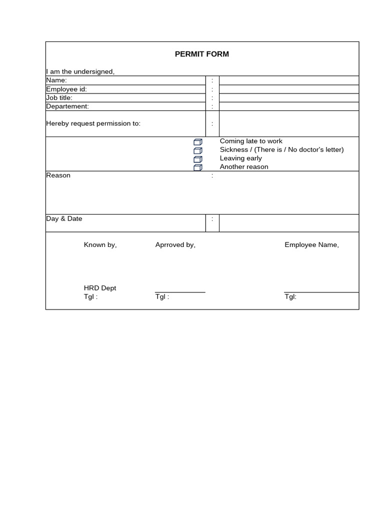 Permit Form | PDF