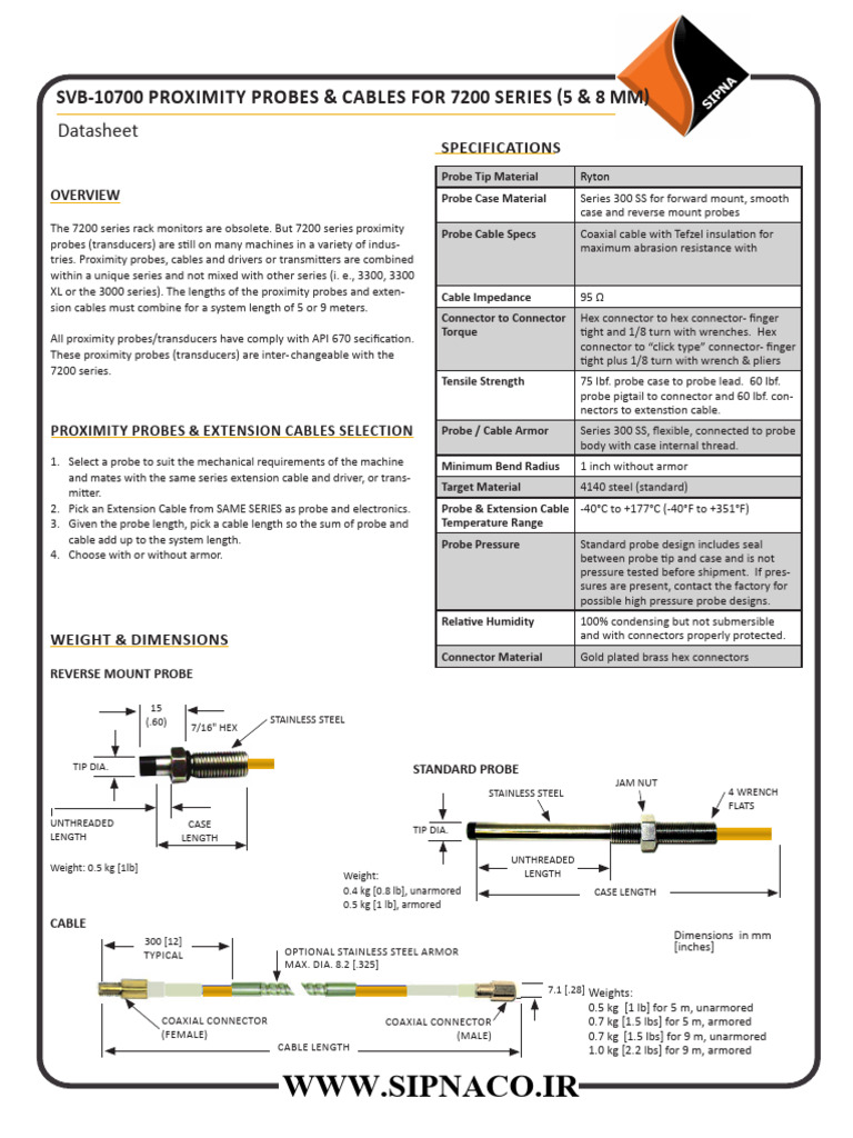 Proximity Probes and Extension Cables Guide | PDF | Electrical Connector
