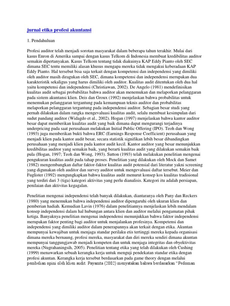 Jurnal Etika Profesi Akuntansi