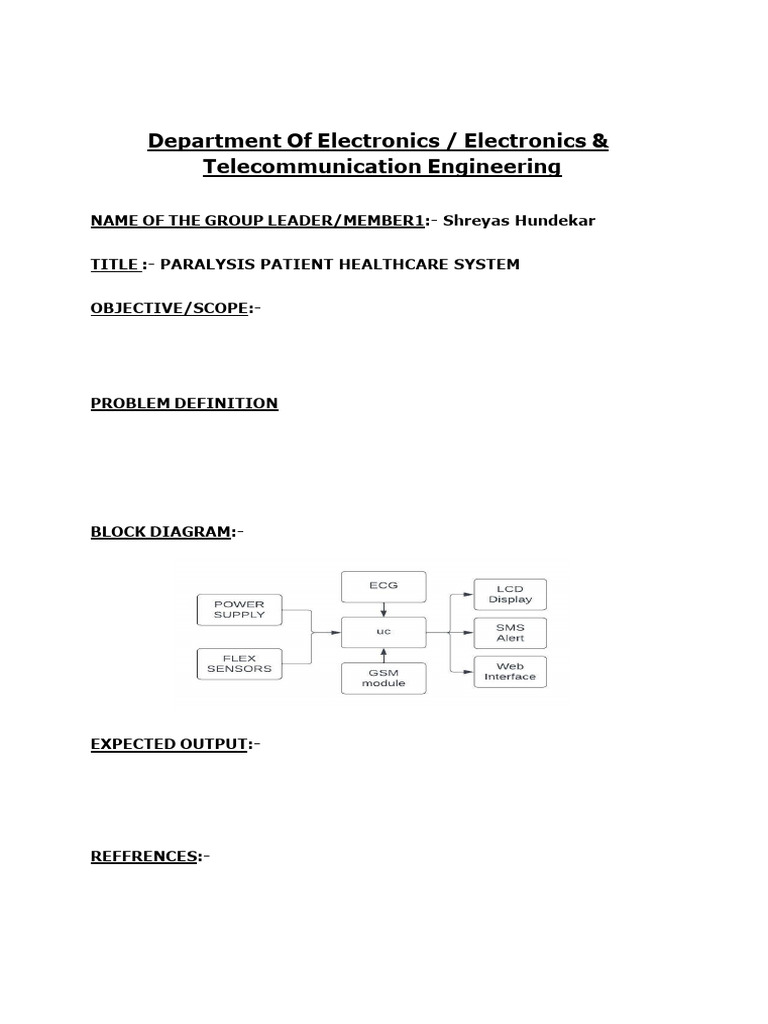 Automated Healthcare for Paralysis Patients | PDF