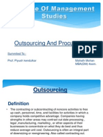 Institute of Management Studies: Outsourcing and Procurement