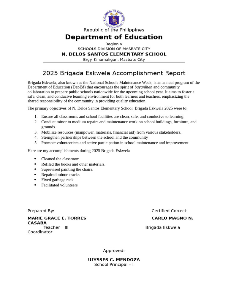 2025 Brigada Eskwela | PDF