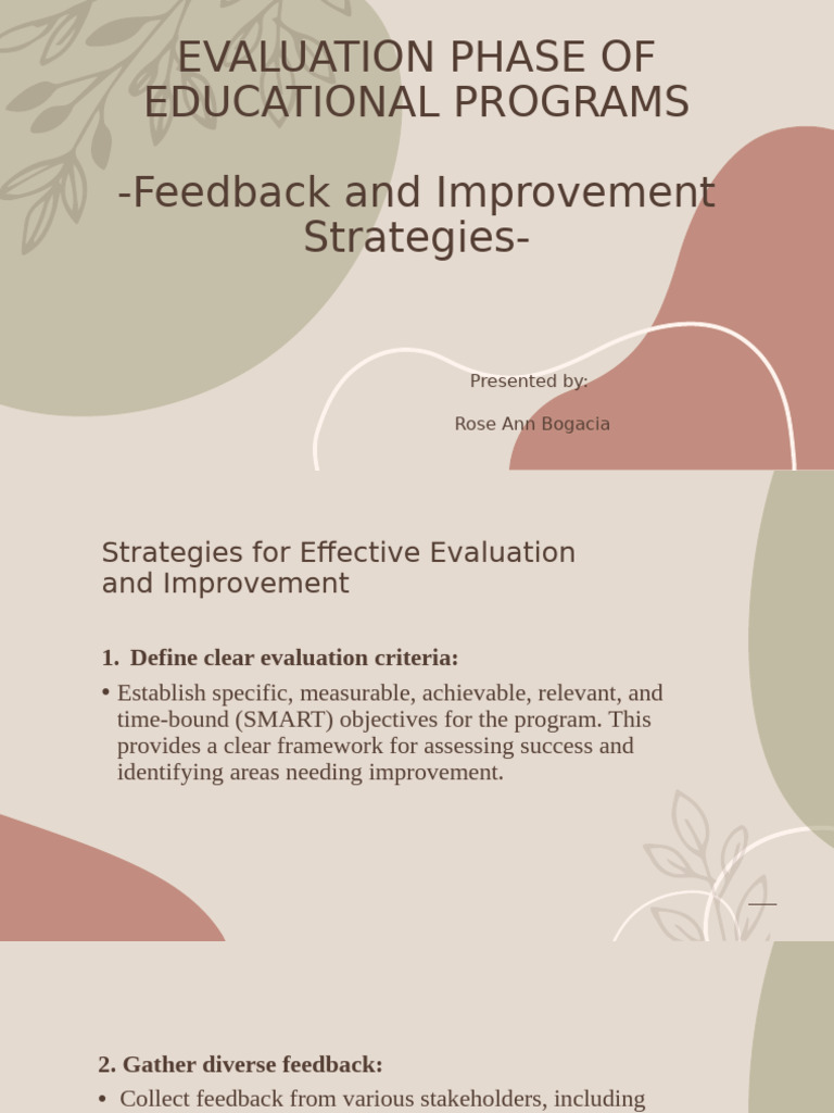 Evaluation Phase in Education Programs | PDF | Evaluation | Learning
