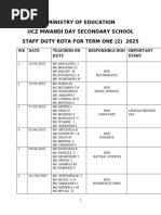 Weekly Duty Rota: Jan-Apr 2026 | PDF
