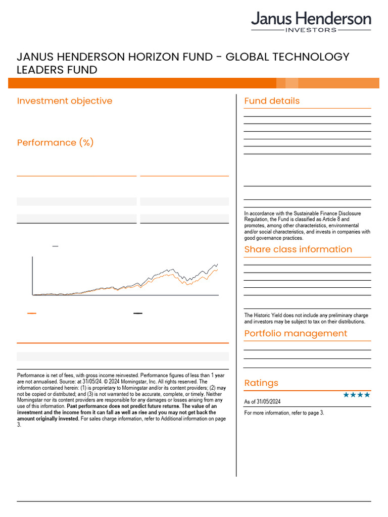 Janus Henderson Horizon Fund - Global Technology Fund | PDF | Investment  Fund | Investing