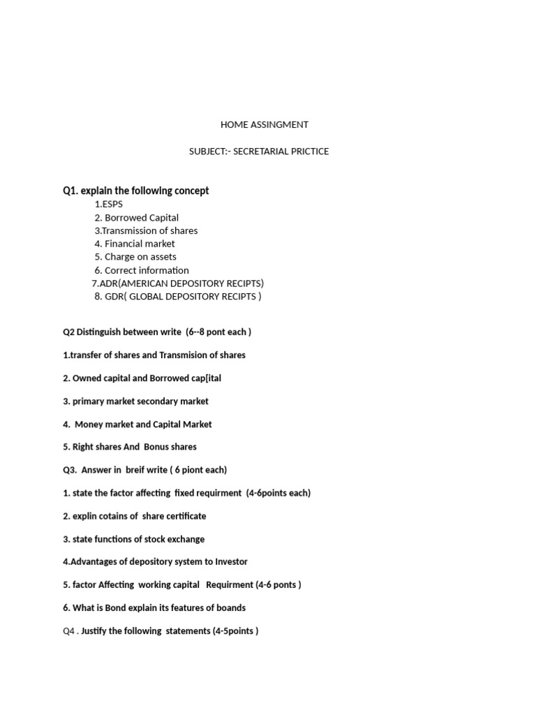 Home Assingment 2024-25 | PDF