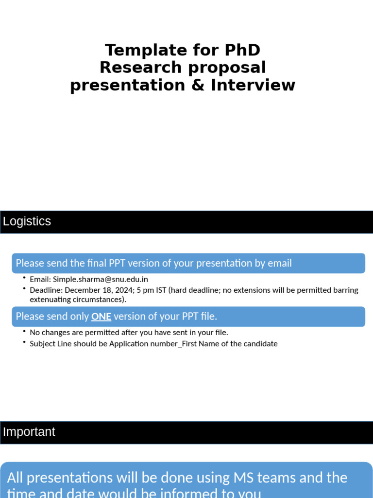 PhD Proposal Presentation Guidelines | PDF | Cognition