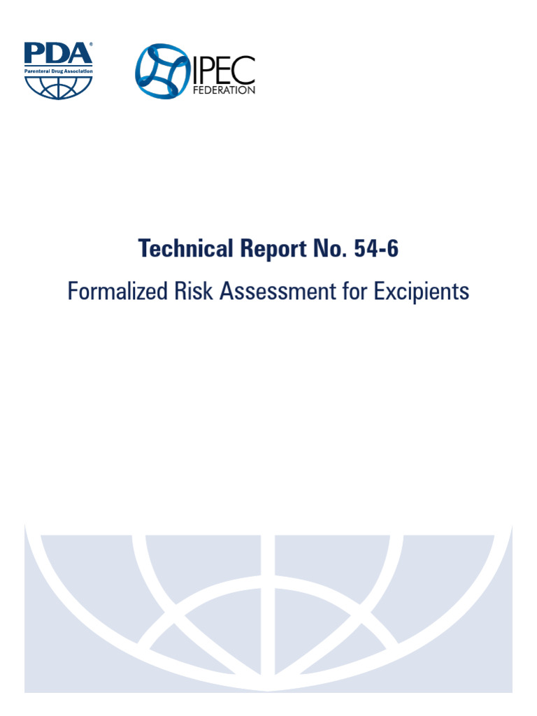 PDA TR54 6 Formalized Risk Assessment For Excipients | PDF