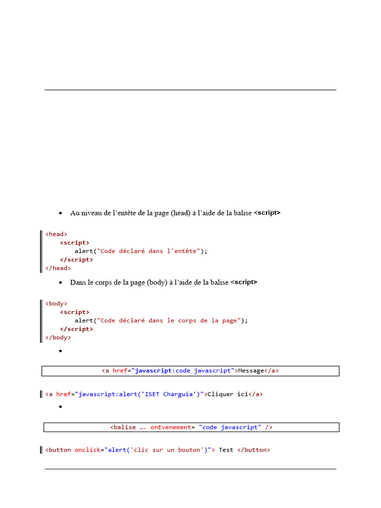 Introduction aux bases de Javascript | PDF | JavaScript | Structure de ...