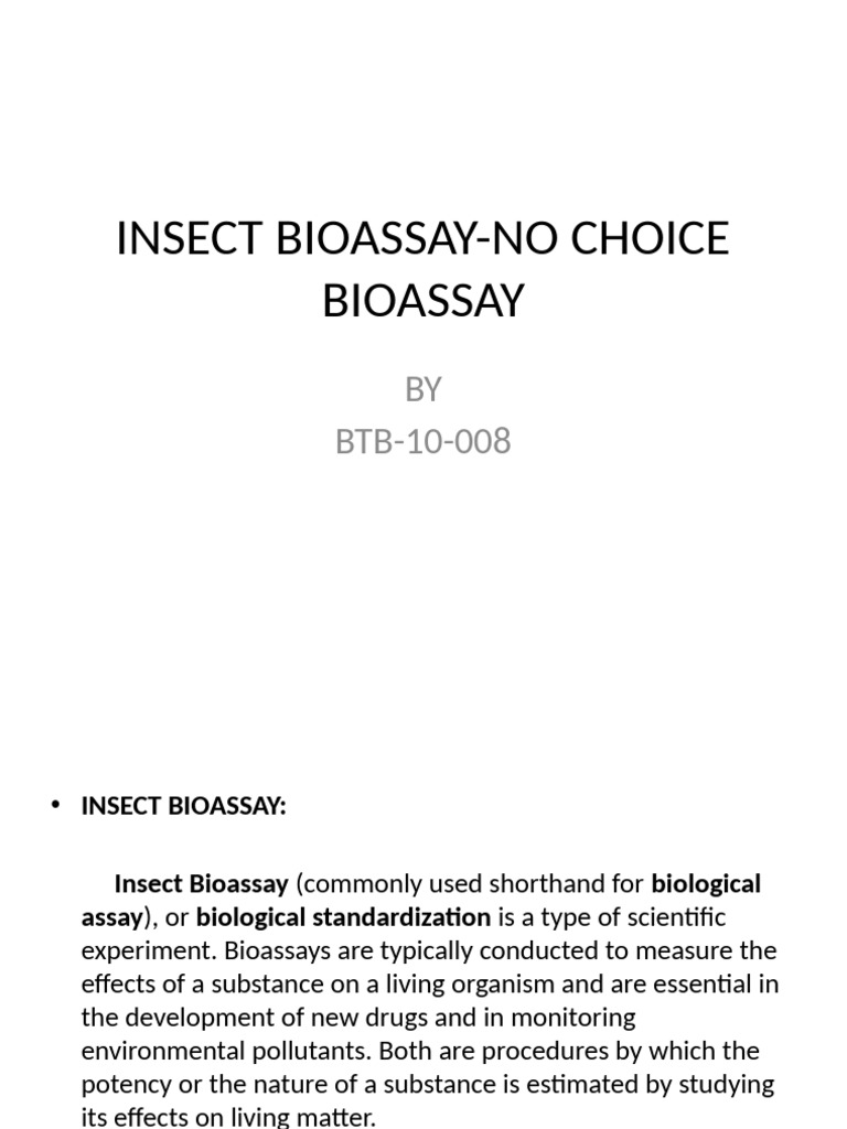 Insect Bioassay: No-Choice Study on T. euphorbiae | PDF | Bioassay | Assay
