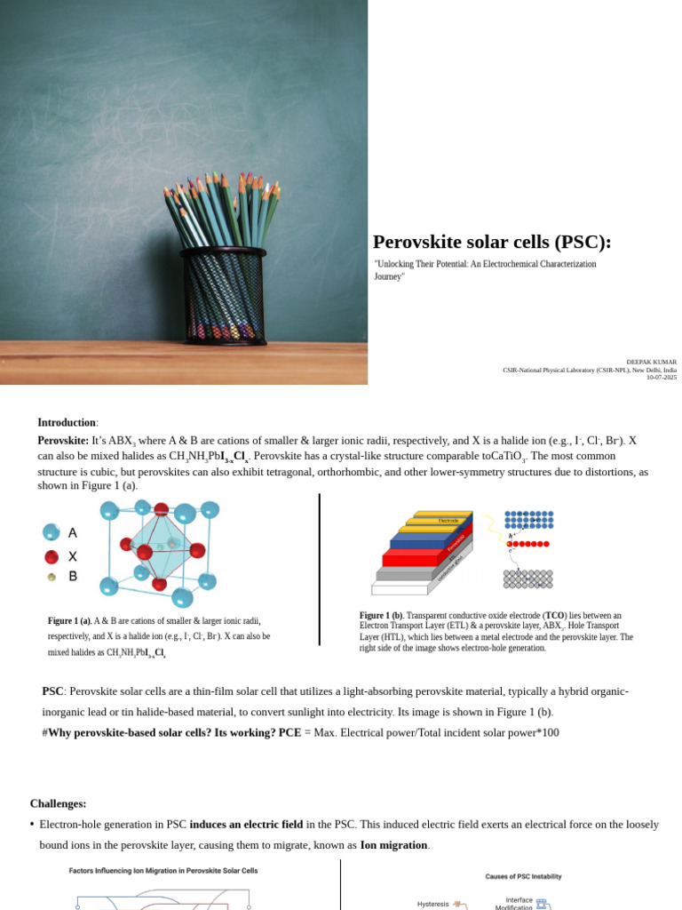 Electrochemical Insights on Perovskite Solar Cells | PDF | Electrical ...