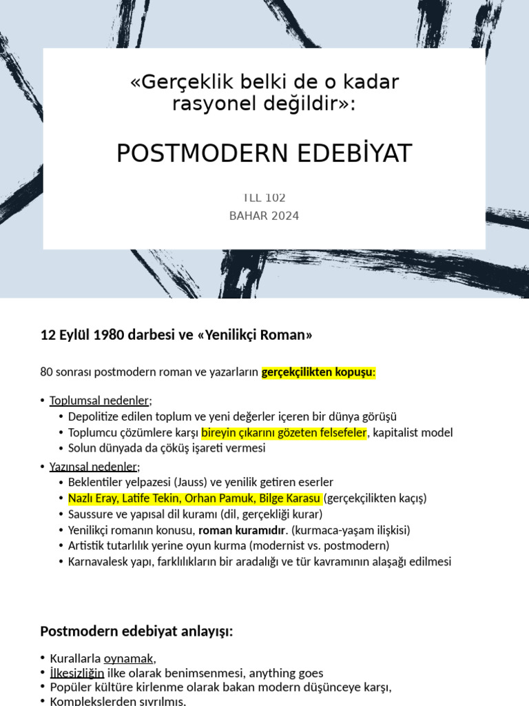 Postmodern Edebiyat | PDF