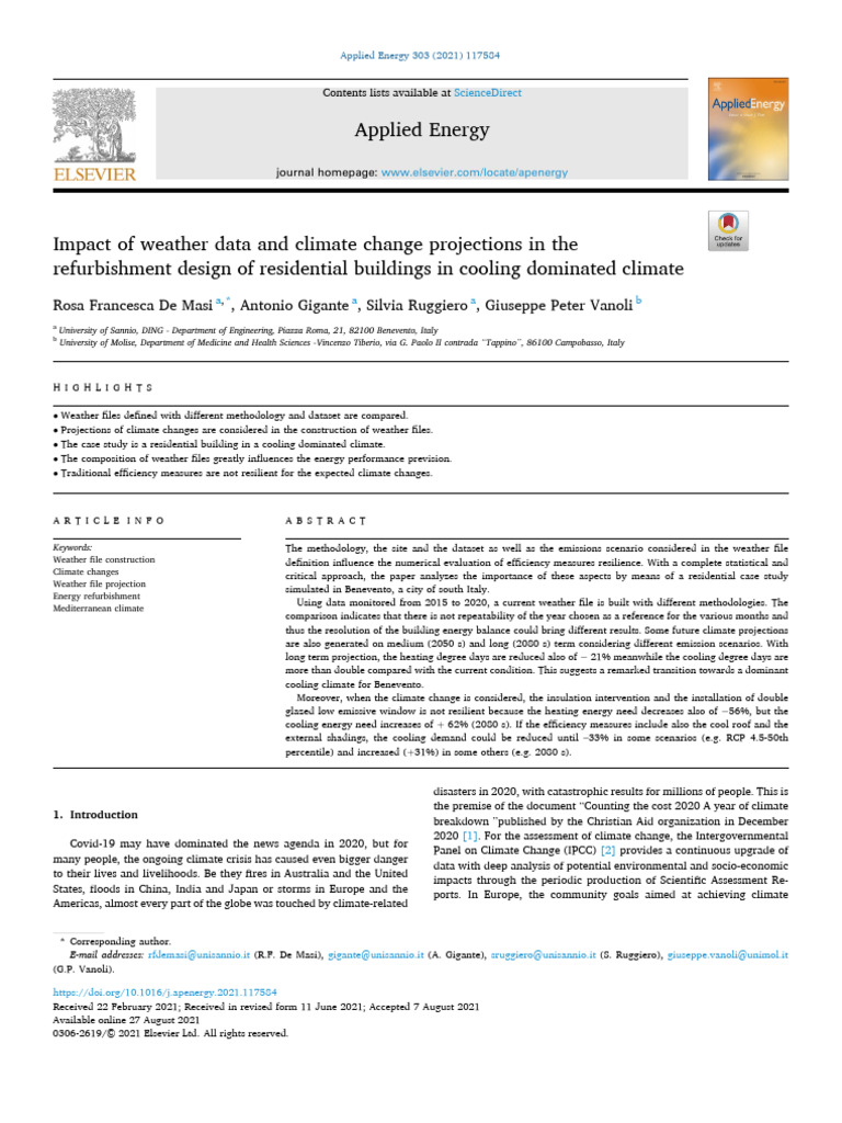 Impact of Weather Data and Climate Change Projections in The ...