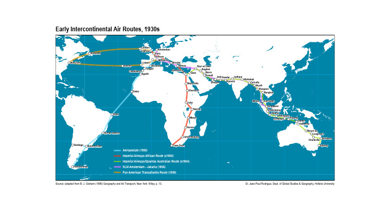 Early Intercontinental Air Routes Map | PDF | Aviation | Civil Aviation