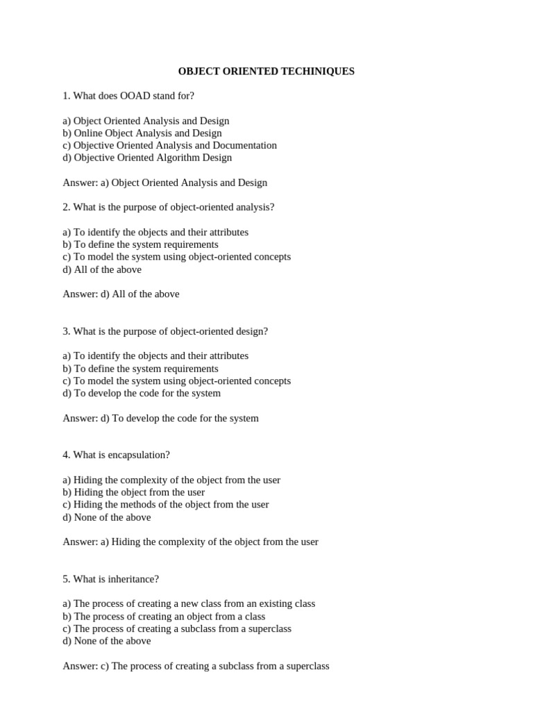 Object-Oriented Analysis and Design Guide | PDF | Method (Computer ...