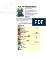 Daftar Lengkap Roman Pramoedya