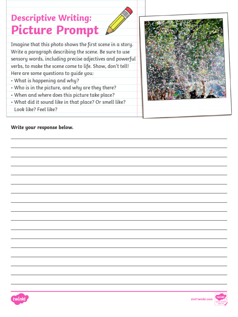 Descriptive Writing Picture Prompt Confetti | PDF