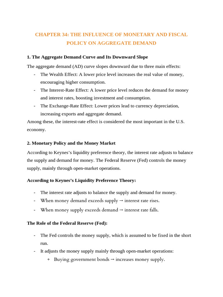Monetary and Fiscal Policy Effects on Demand | PDF | Fiscal Policy ...