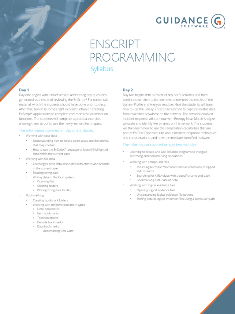 T.5 EnScript Programming Syllabus | PDF | Windows Registry | Computer File