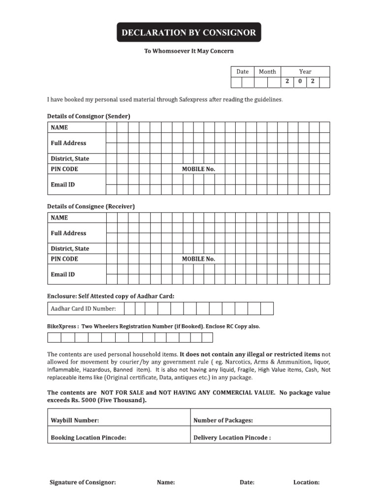 Declaration Form - Batch of '25 | PDF
