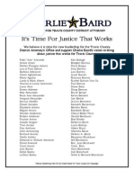 Charlie Baird Supporter List, Revised April 11, 2012