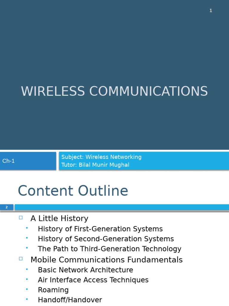 Ch01 Wireless Communications | PDF | Cellular Network | Gsm