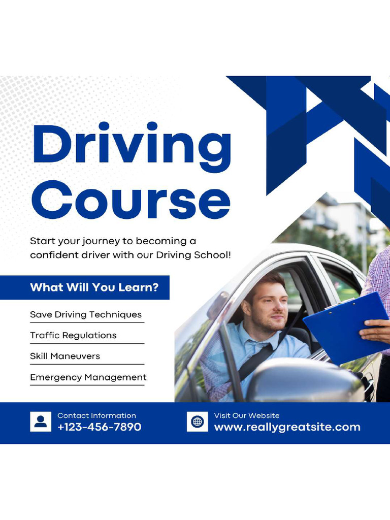 Blue and White Modern Driving Course Instagram Post | PDF