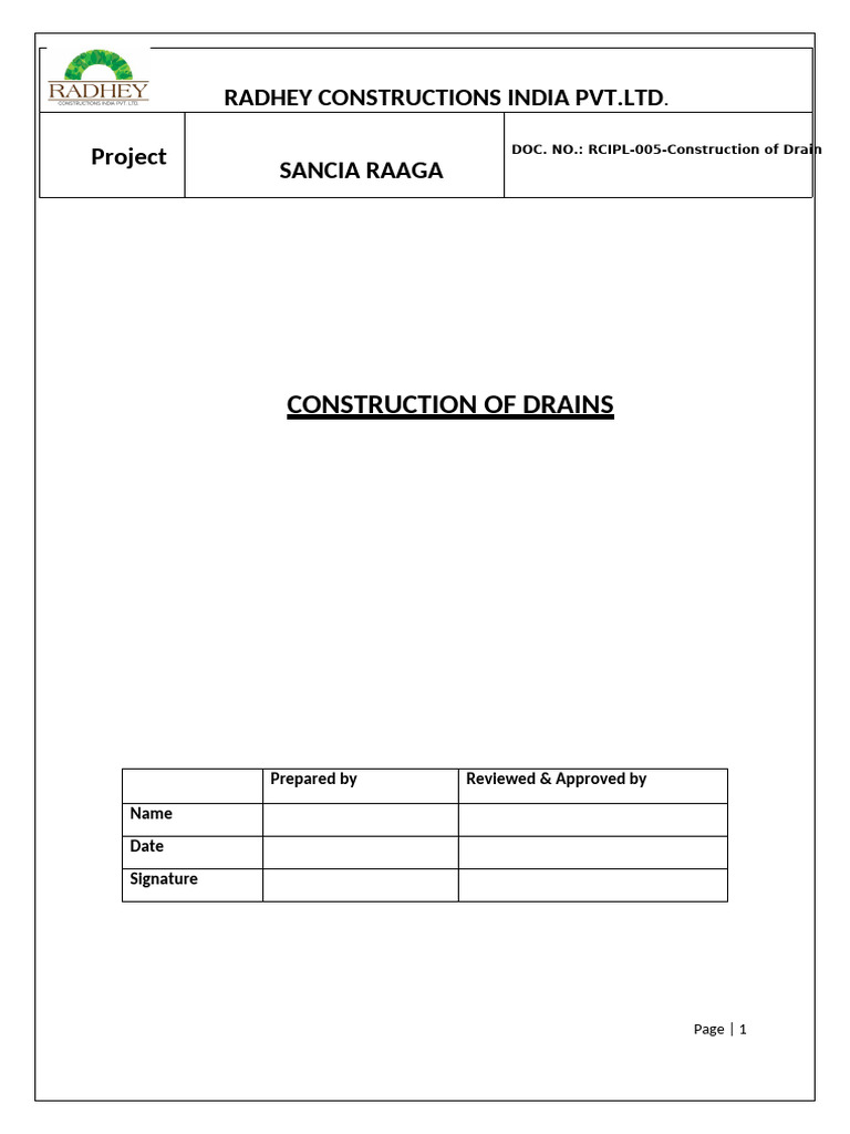 005.construction of Drains | PDF | Concrete | Composite Material