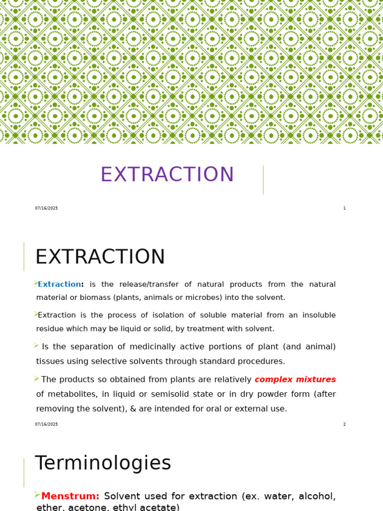 Extraction, and Isolation | PDF | Chromatography | Thin Layer ...