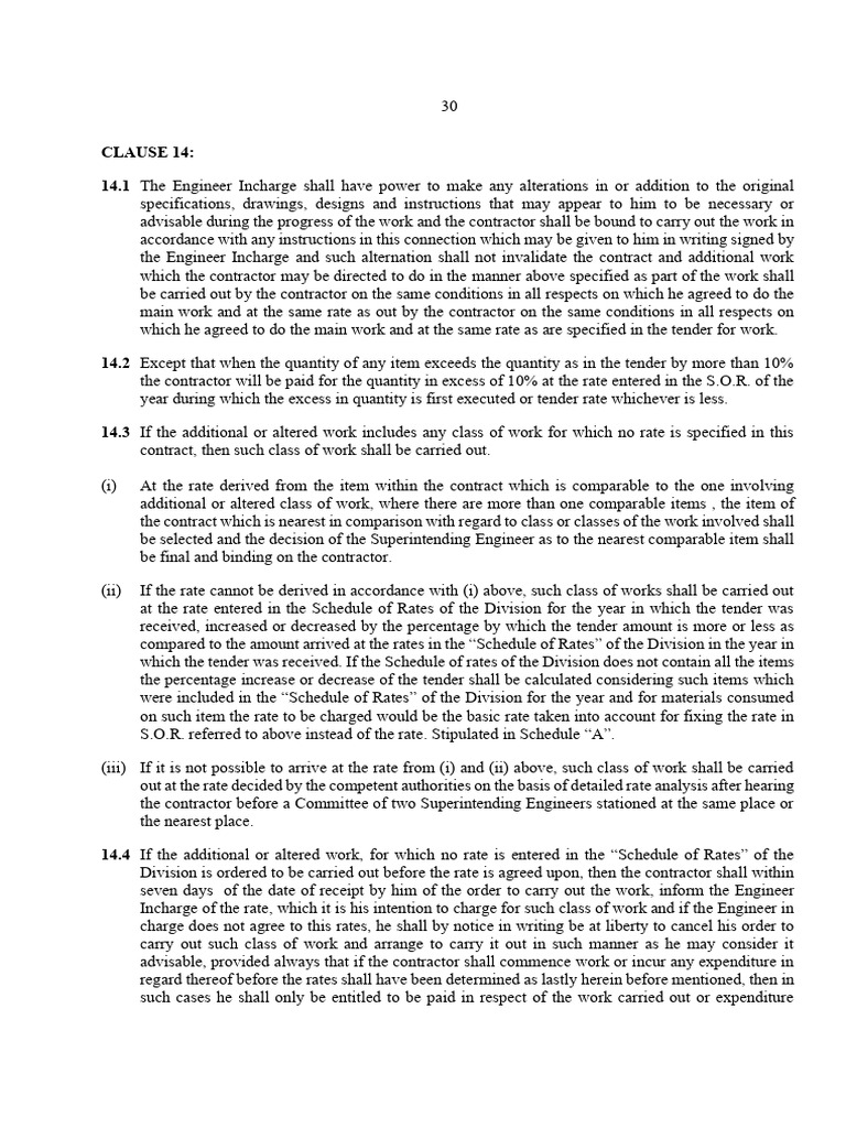 Contract Alterations and Compensation Clauses | PDF | Percentage ...