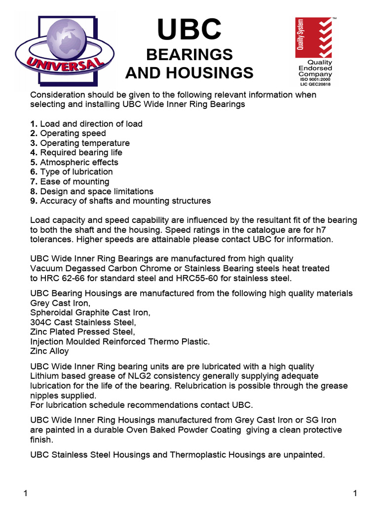 Bearing Housing Interchange Chart PDF Bearing (Mechanical) Steel