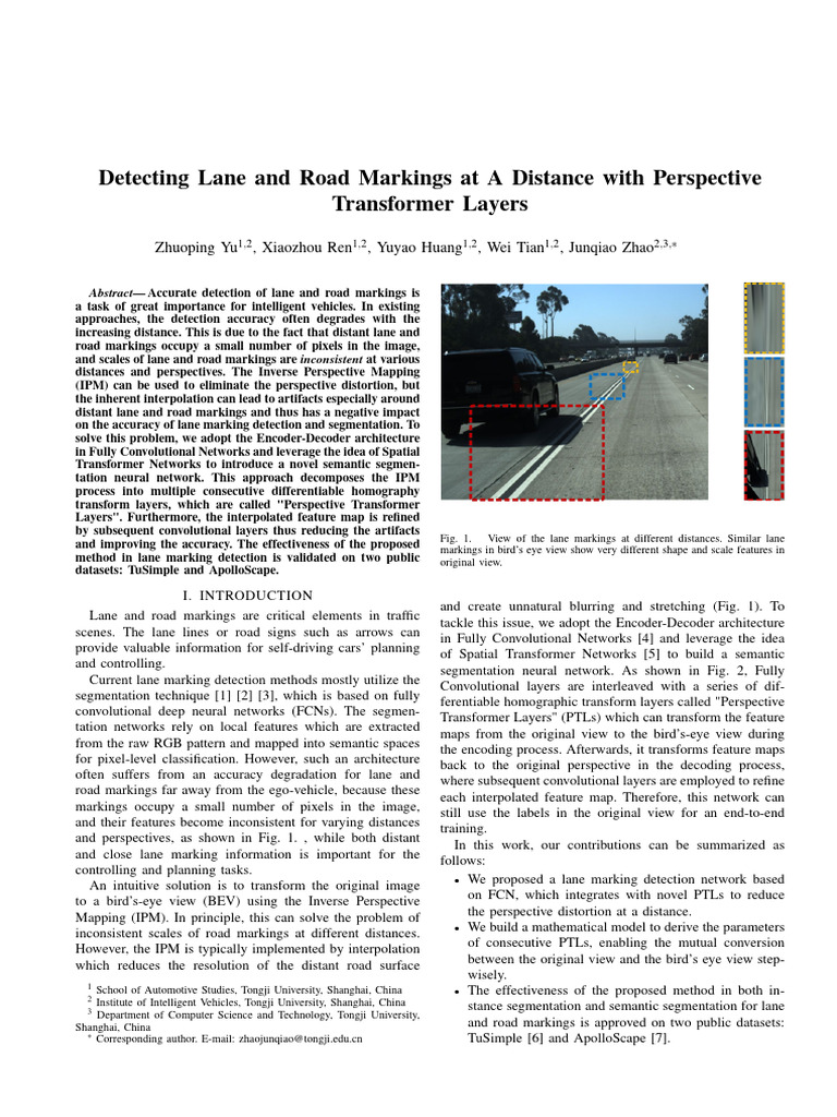 Detecting Lane and Road Markings at A Distance With Perspective ...