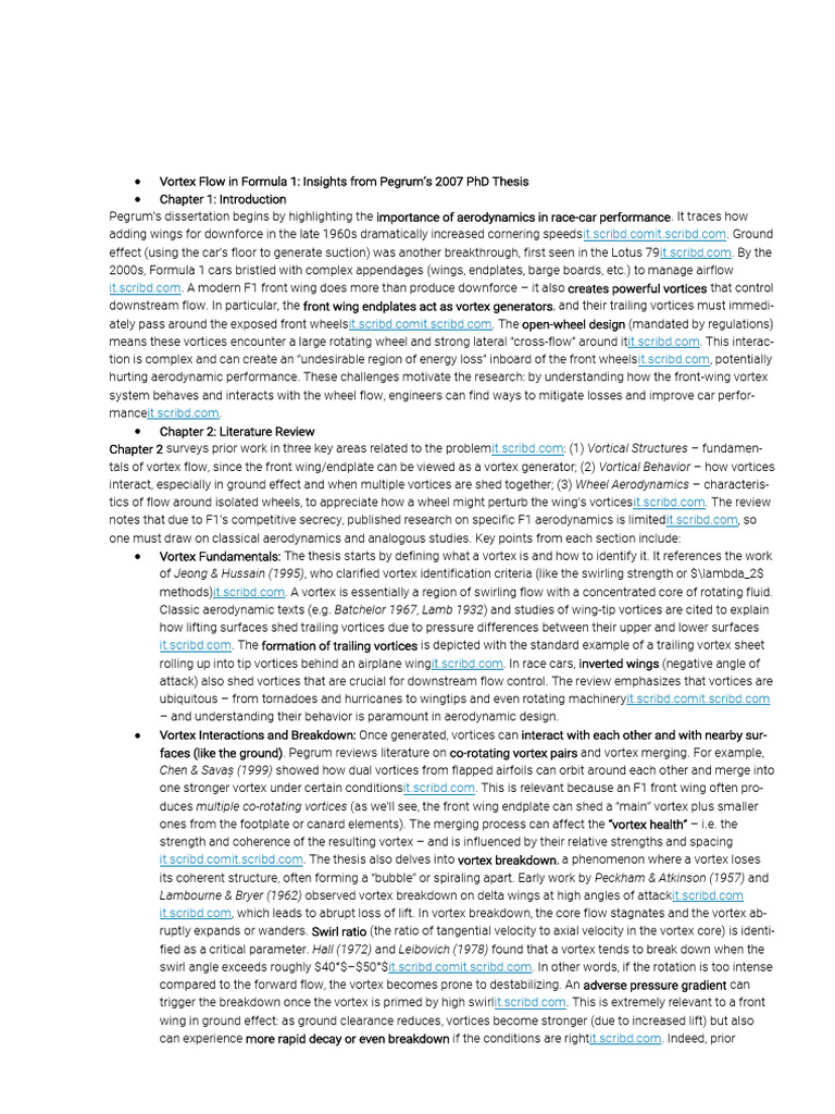 Vortex Flow in Formula 1 | PDF | Vortices | Lift (Force)