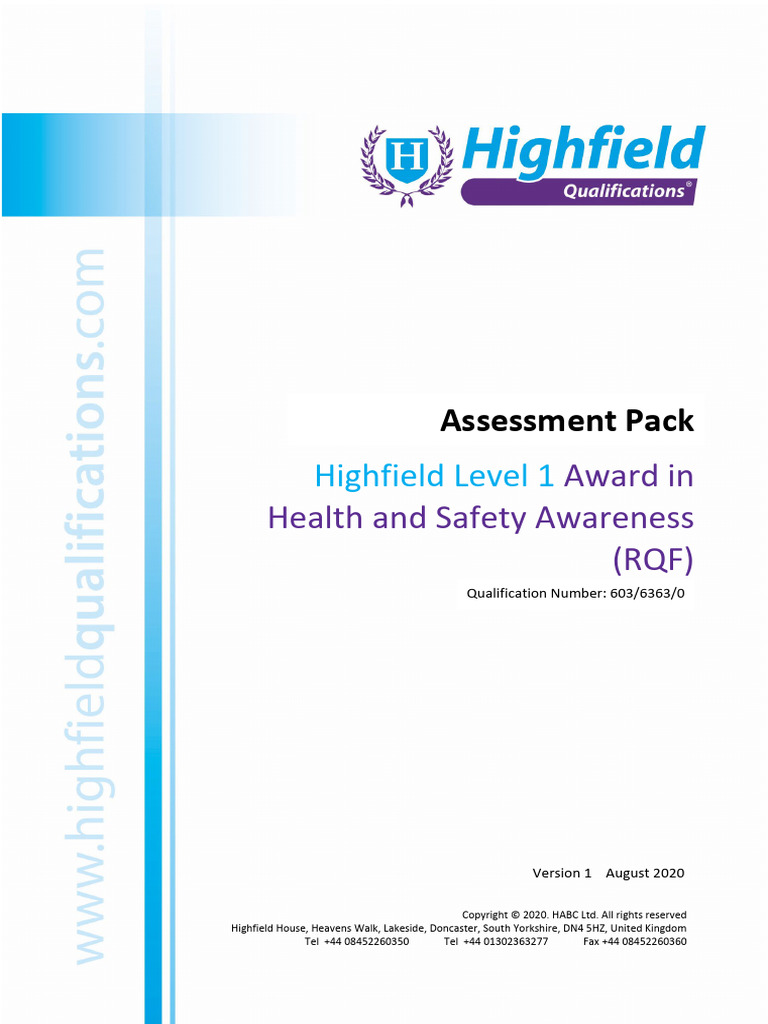 (26022024 1500) (26082020 1456) Highfield Level 1 Award Health and ...