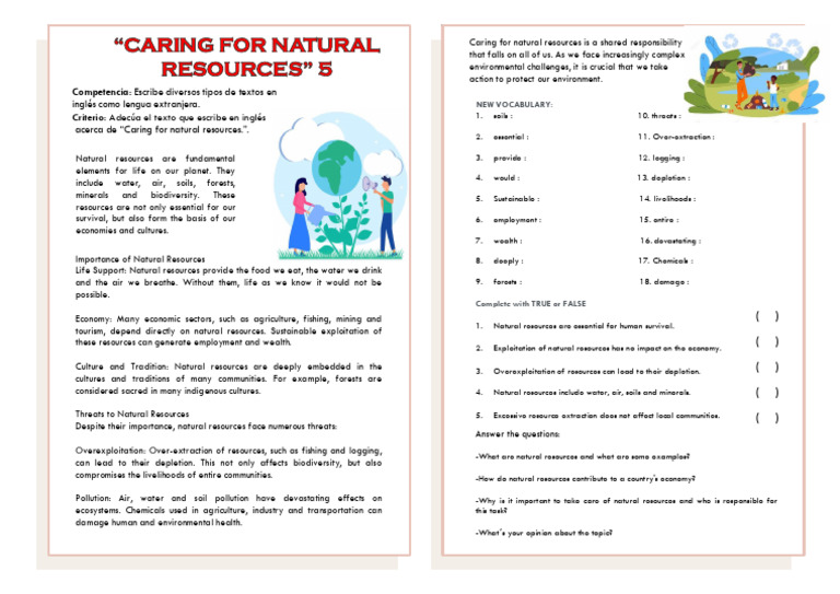 Importance of Caring for Natural Resources | PDF | Resource Depletion ...